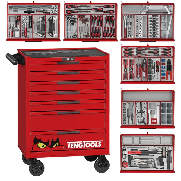 Teng Tools 516 Piece PRO35 26 Inch Wide Red Mixed Mechanics General Hand Tool Kit – TKW26R516T