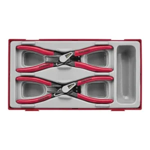 Teng Tools 4 Piece 5 Inch Pro Snap Ring Circlip Inner / Outer / Straight / Bent Plier Set – TT474-5E