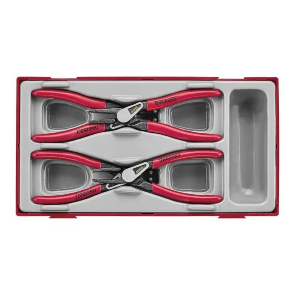 Teng Tools 4 Piece 5 Inch Pro Snap Ring Circlip Inner / Outer / Straight / Bent Plier Set – TT474-5E