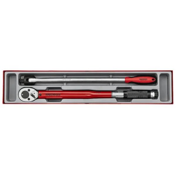 Teng Tools 2 Piece 1/2 Inch Drive 30-150 FT/LB (40-210Nm) Torque Wrench & 17 Inch Long Breaker Bar Tool Tray – TTX2493