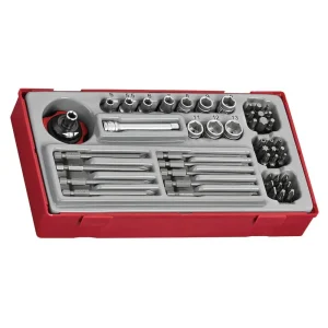 Teng Tools 48 Piece 1/4 Inch Drive 6 Point Shallow Socket & Bit Set – TT1448