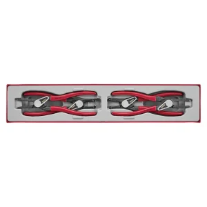 Teng Tools 4 Piece 9 Inch Pro Snap Ring Circlip Inner / Outer / Straight / Bent Plier Set – TTX474-9E