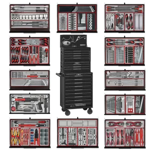 Teng Tools 1033 Piece PRO35 26 Inch Wide Black Mega Master Hand Tool Kit – TKS26B1033T