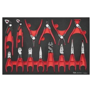 Teng Tools 14 Piece Side Cutter, Cable Cutter, Linesman, Long Nose, Flat Nose, Locking, Snap Ring & Bolt Cutter EVA F...