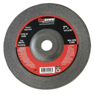 Firepower 7 Inch Diameter A24R Grit Grinding Wheel – 1423-2191