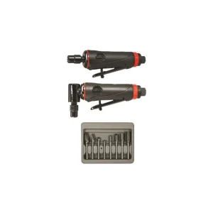 Astro Pneumatic ONYX 3-pc. Die Grinder Kit & 8-pc. Double Cut Carbide Rotary Burr Set – 219