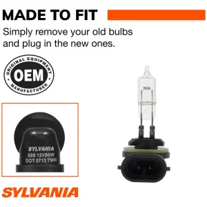 SYLVANIA 886 Basic Halogen Fog Light Bulb (Pack of 1) – 886BP - view 3