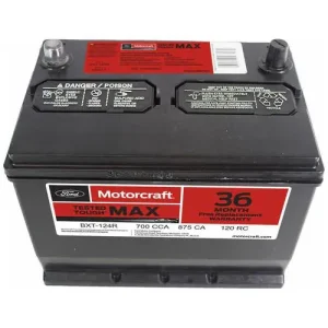 Motorcraft Tested Tough MAX Standard Flooded Top Post Battery Group Size 124R 124R 700 CCA 120 Minute RC – BXT124R