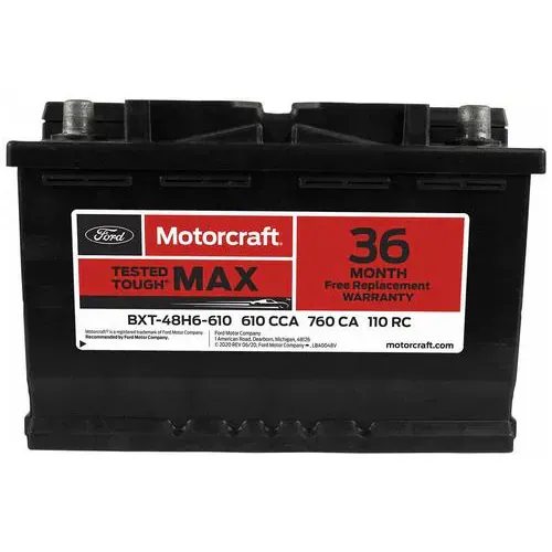 Motorcraft Tested Tough MAX Standard Flooded Top Post Battery Group Size 48 H6 610 CCA 110 Minute RC – BXT48H6610