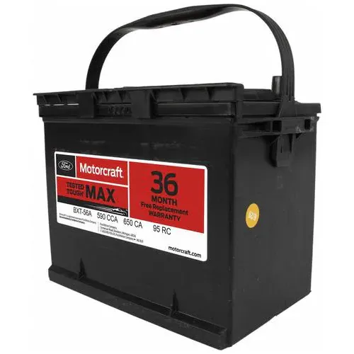 Motorcraft Tested Tough MAX Standard Flooded Top Post Battery Group Size 56 56 590 CCA 95 Minute RC – BXT56A