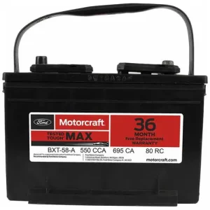 Motorcraft Tested Tough MAX Standard Flooded Top Post Battery Group Size 58 58 550 CCA 80 Minute RC – BXT58A