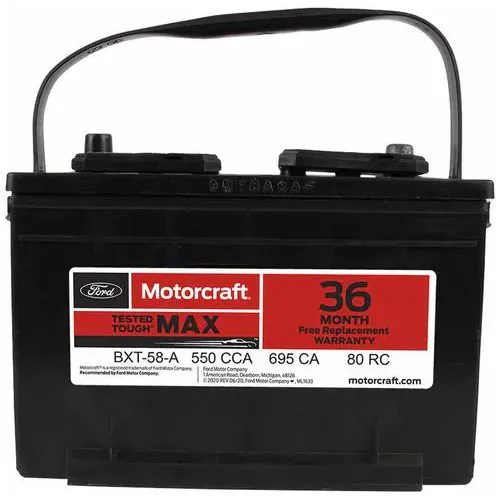 Motorcraft Tested Tough MAX Standard Flooded Top Post Battery Group Size 58 58 550 CCA 80 Minute RC – BXT58A