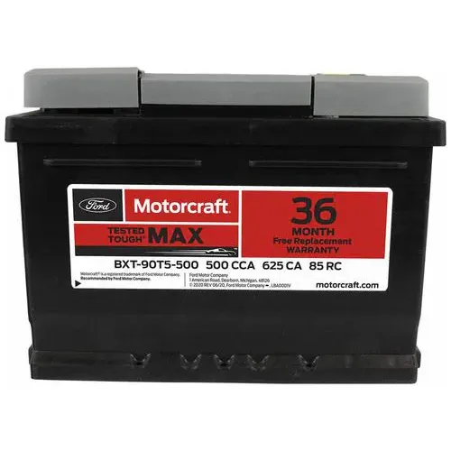 Motorcraft Tested Tough MAX Standard Flooded Top Post Battery Group Size 90 90 500 CCA 85 Minute RC – BXT90T5500