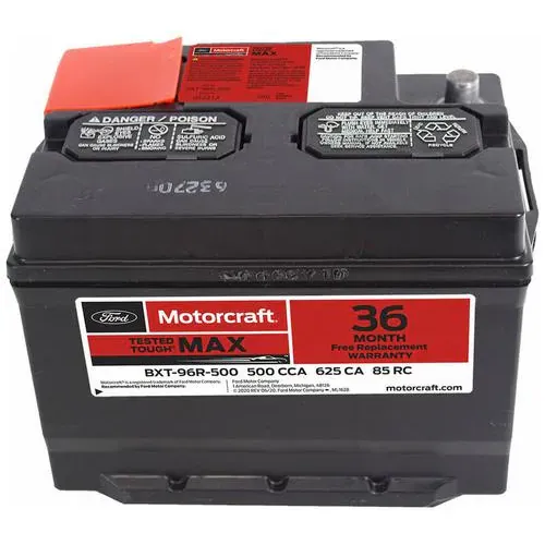 Motorcraft Tested Tough MAX Standard Flooded Top Post Battery Group Size 96R 96R 500 CCA 85 Minute RC – BXT96R500
