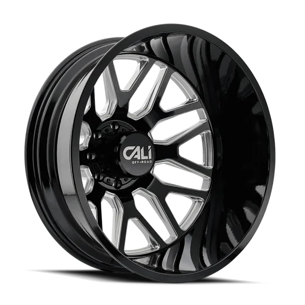 Cali Off-Road Invader Dually 9115D Gloss Black Milled Wheels