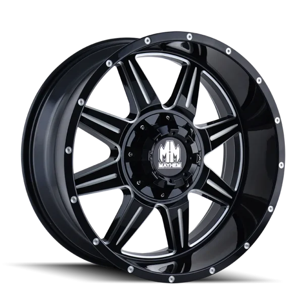 Mayhem Monstir 8100 Gloss Black Milled Wheels