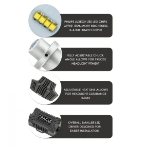Oracle Lighting 5202 LED Headlight Bulbs 4000 Lumen Output Pair (5244-001) - view 3