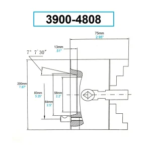 HHIP 8″ 4-JAW D1-4 DIRECT MOUNT CAMLOCK LATHE CHUCK (3900-4808) - view 2