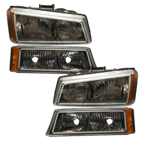 Oracle Lighting 2003-2006 Chevrolet Silverado Pre-Assembled LED Halo Headlights w/ Parking Lights (8205-330, 8205-333...