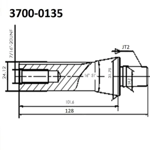 HHIP R8 TO JT2 DRILL CHUCK ARBOR (3700-0135) - view 2