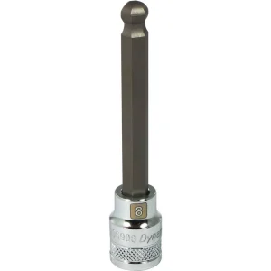 Dynamic Tools 3/8″ Drive Metric Hex Head, 8mm Long Ball Nose, Chrome Finish Socket (D006908)