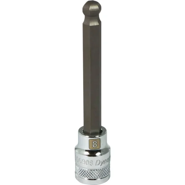 Dynamic Tools 3/8″ Drive Metric Hex Head, 8mm Long Ball Nose, Chrome Finish Socket (D006908)