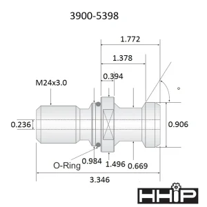 HHIP 3.35 X .91″ 60 DEGREE BT50 COOLANT THRU RETENTION KNOB (3900-5398) - view 2