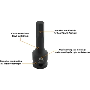Dynamic Tools 1/2″ Drive Metric Hex Head, 17mm, Bit Impact Socket (D014717) - view 2