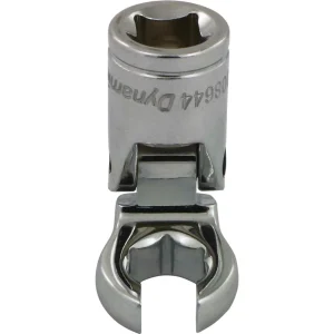 Dynamic Tools 3/8″ Drive SAE 7/16″ Flex Head, Crow Foot Flare Nut Socket, Chrome Finish (D008644)