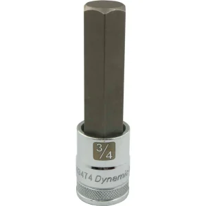 Dynamic Tools 1/2″ Drive SAE Hex Head, 3/4″ Long Bit, Chrome Finish Socket (D013474)