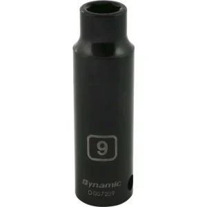Dynamic Tools 3/8″ Drive 6 Point Metric, 9mm Deep Length, Impact Socket (D007209)