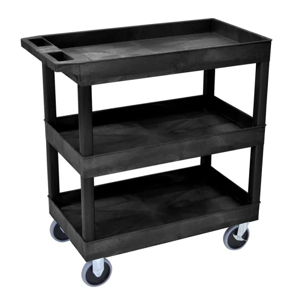 Luxor Workspaces Furniture Utility Cart – Black (EC111HD-B)