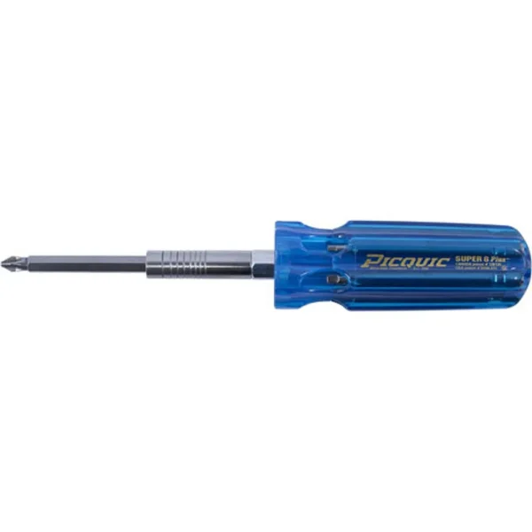 Picquic Carded Hvac 7 Bit Multi Bit Screwdriver Nutdriver, Blue (98883)
