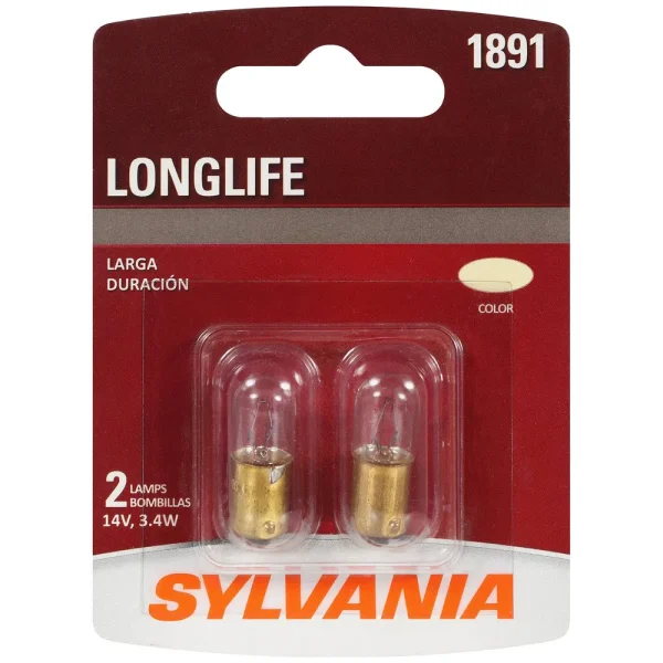SYLVANIA 1891 Long Life Incandescent Mini Bulb (Pack of 2) – 1891LLBP