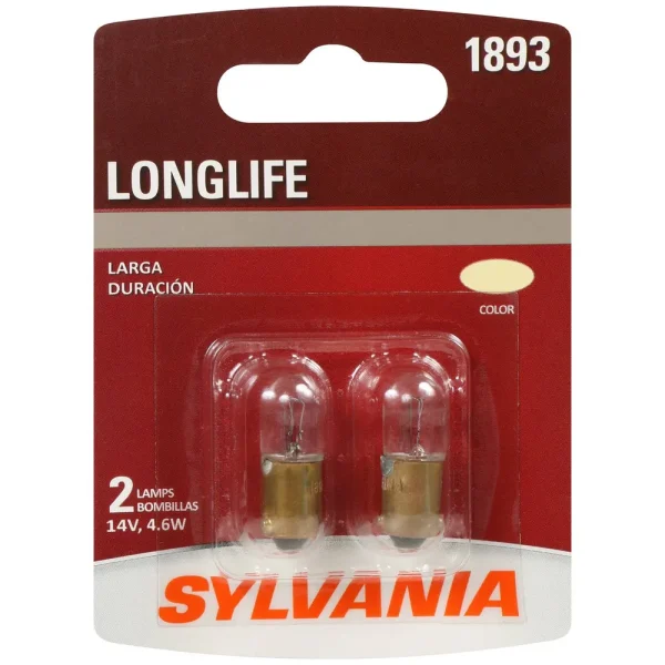 SYLVANIA 1893 Long Life Incandescent Mini Bulb (Pack of 2) – 1893LLBP