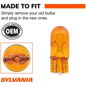 SYLVANIA 168NA Amber Long Life Incandescent Mini Bulb (Pack of 2) – 168NALLBP - view 3