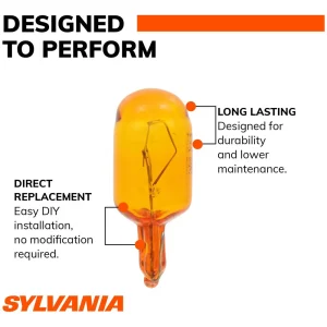 SYLVANIA 194NA Amber Long Life Incandescent Mini Bulb (Pack of 2) – 194NALLBP - view 2