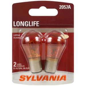 SYLVANIA 2057A Amber Long Life Incandescent Mini Bulb (Pack of 2) – 2057ALLBP