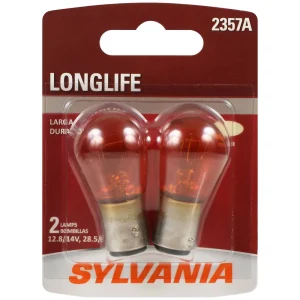 SYLVANIA 2357A Amber Long Life Incandescent Mini Bulb (Pack of 2) – 2357ALLBP