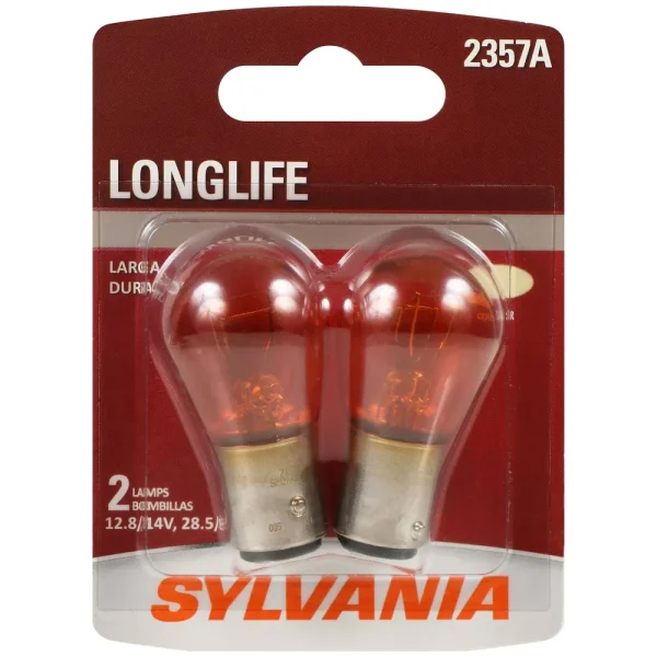 SYLVANIA 2357A Amber Long Life Incandescent Mini Bulb (Pack of 2) – 2357ALLBP