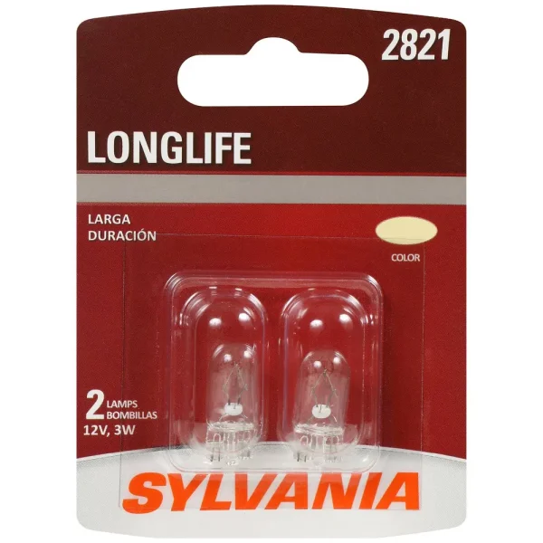 SYLVANIA 2821 Long Life Incandescent Mini Bulb (Pack of 2) – 2821LLBP
