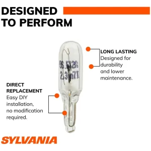 SYLVANIA 2723 Long Life Incandescent Mini Bulb (Pack of 2) – 2723LLBP - view 2