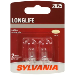 SYLVANIA 2825 Long Life Incandescent Mini Bulb (Pack of 2) – 2825LLBP