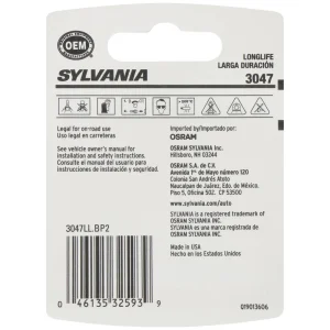SYLVANIA 3047 Long Life Incandescent Mini Bulb (Pack of 2) – 3047LLBP - view 4