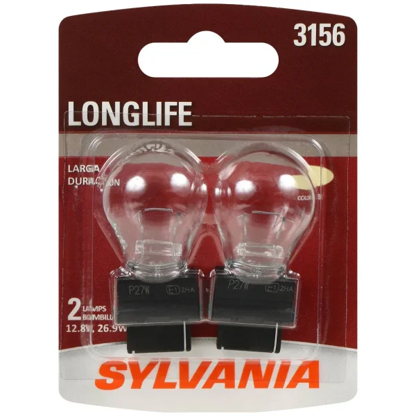 SYLVANIA 3156 Long Life Incandescent Mini Bulb (Pack of 2) – 3156LLBP