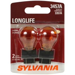SYLVANIA 3357A/3457A Amber Long Life Incandescent Mini Bulb (Pack of 2) – 3357/3457ALLBP