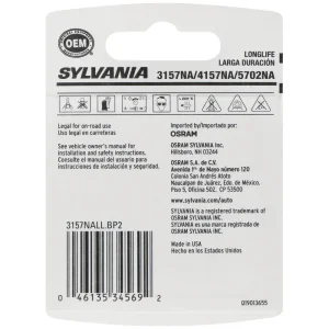SYLVANIA 3157NA Amber Long Life Incandescent Mini Bulb (Pack of 2) – 3157NALLBP - view 4