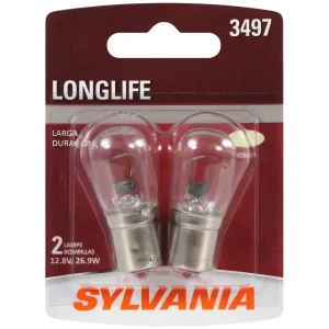 SYLVANIA 3497 Long Life Incandescent Mini Bulb (Pack of 2) – 3497LLBP