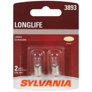 SYLVANIA 3893 Long Life Incandescent Mini Bulb (Pack of 2) – 3893LLBP