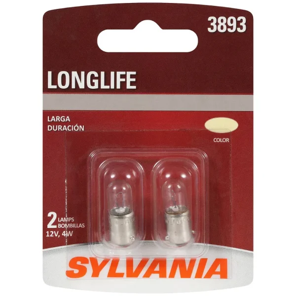 SYLVANIA 3893 Long Life Incandescent Mini Bulb (Pack of 2) – 3893LLBP